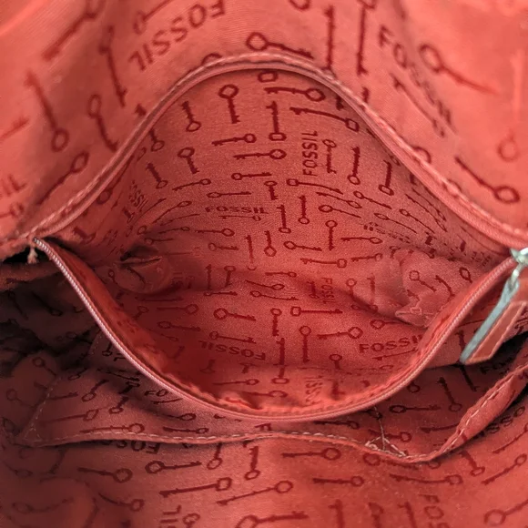 🌼 Fossil Women's Leather Satchel - Burnt Orange - Picture 7 of 10